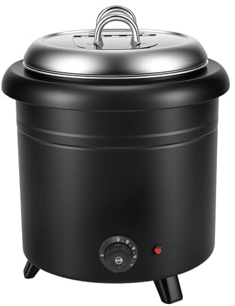 13L Suppenwärmer & Suppenkessel, 400W Elektrisch Suppentopf Gastro Soup Warmhaltebehälter 30-85°C Einstellbar mit Einsatz & Deckel, Speisenwärmer für Buffet Catering, Party