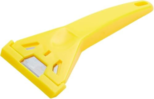 Yellow Non Scratch Window Scraper Tool, Multi Surface Residue Remover Cleaning Scraper