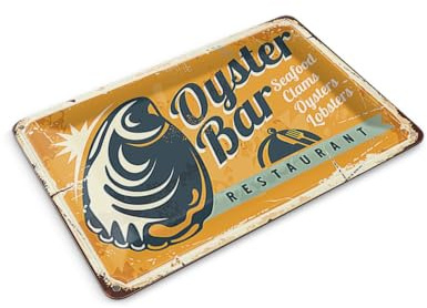Femer Blechpostkarte Retro 14x10 cm Oyster Bar Seafood Restaurant Deko Schild