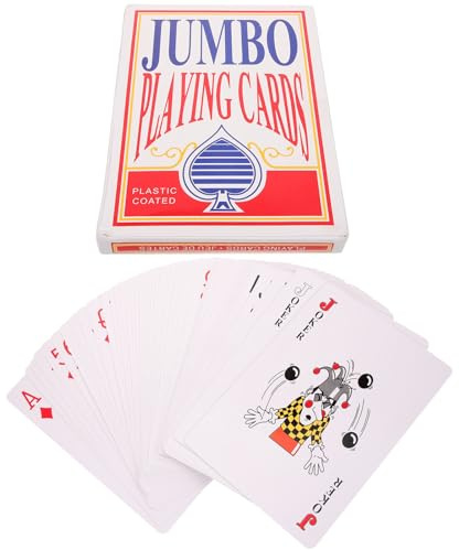 JUMPLAWN Riesen Kartenset mit 6 facher Größe Papier Spielkarten für Party und Brettspiele Leicht zu Tragen mit Dekorativem Effekt 1 Satz Große Spielkarten
