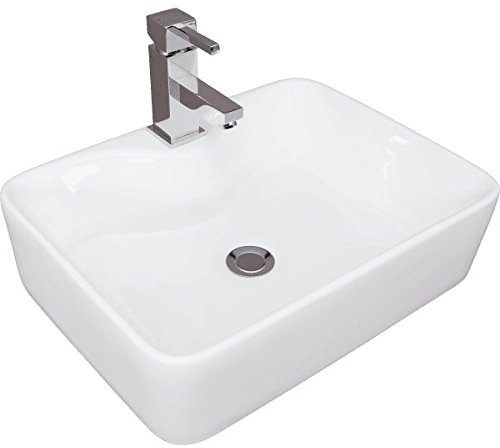 Home Supplies Ceramic Cloakroom Basin Hand Washing sink, Modern Design Gloss White Countertop Basin Cloakroom Sink for Bathroom Lavatory, Vanity Cabinet (130x480x370mm(HxWxD))
