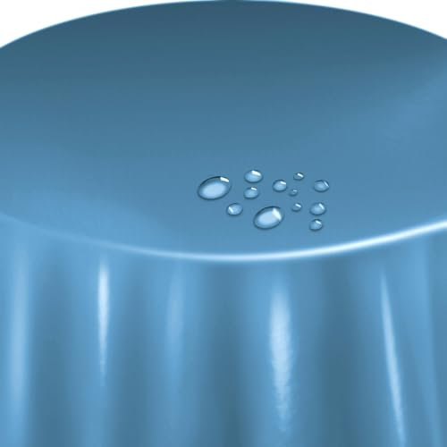 Lacktischdecke Tischdecke Wachstuch Wachstischdecke Rund Oval Größe und Farbe wählbar Türkis Hellblau Rund ca. 140 cm abwaschbare Gartentischdecke