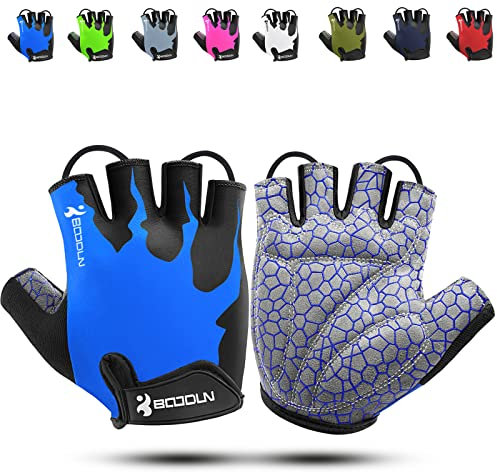 KONVINIT Fahrradhandschuhe Herren Sommer Halbfinger MTB Handschuhe,Radhandschuhe für Mountainbike/Rennrad,Fahrrad Handschuhe Freizeit Herren und Damen,Blue XL
