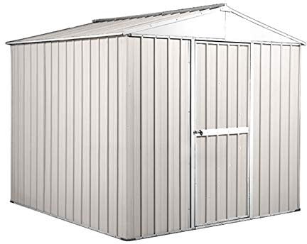 Box in Acciaio Zincato Casetta da Giardino in Lamiera 2.75 x 1.75 m x h2.12 m - 87 KG – 4,81 metri quadri – BIANCO