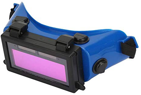 Tonysa Occhiali per Saldatura, Maschera per Gli Occhi con scurimento Automatico Solare Occhiali per Saldatura, Occhiali per Protezione degli Occhi con Saldatore a Colori(Blu)