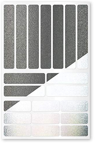 reflexsticker in metallic-matt Edition – versch. Motive und Farben – selbstklebende Reflektoren-Aufkleber – Bogenmaß L (16 x 10,5 cm) - für Textilien, Kleidung, Ranzen, Helme etc (Motiv #1, schwarz)