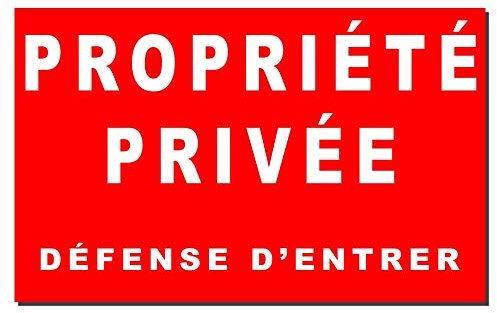 Petite Plaque défense d'entrée, Propriété privée en Rouge en métal