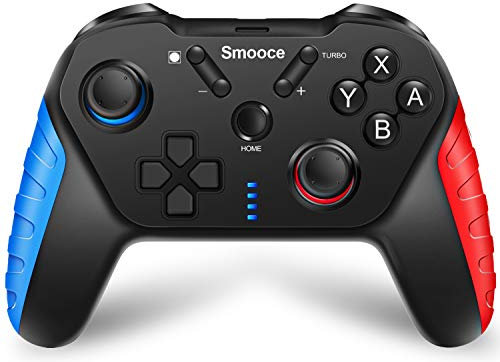 Smooce Controller Gamepad Switch Aggiornato,pro controller Switch wireless con giroscopio a 6 assi,Turbo regolabile,doppia vibrazione motore,Compatibilità multipiattaforma,joystick Gamepad Switch
