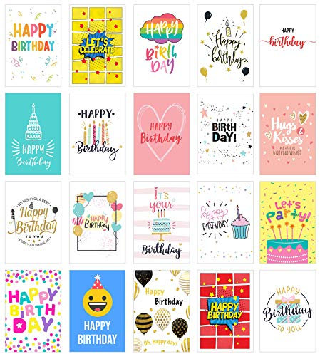 Edition Seidel Set 20 exklusive Premium Geburtstagskarten mit Briefumschlag. Glückwunschkarte Grusskarte Geburtstag Geburtstagskarte Mann Frau Karten Happy Birthday Billet Sprüche