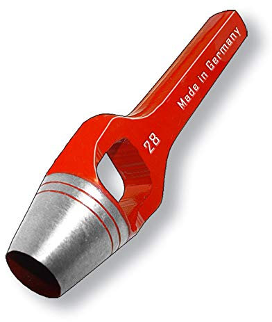 Zodl Design Emporte-pièce perforée Ø 28 mm 1-3/32 en acier à outils haute résistance, laqué rouge, fabriqué en Allemagne