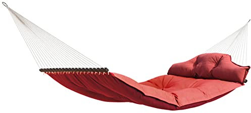 Kingsize Stabhängematte hellrot/rot - gesteppt Olefin