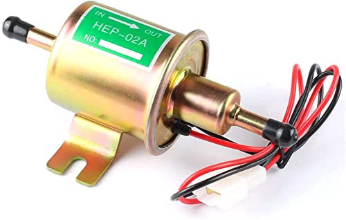 LNGJIN Pompa di Benzina Elettrica HEP-02A Pompa di Benzina Universale 12V Pompa di alimentazione elettrica a bassa pressione,Pompa di Benzina Diesel,Pompa Gasolio,Pompa del Carburante Universale (oro)