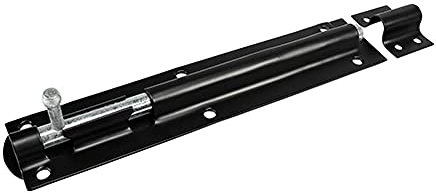 TIMCO Straight Tower Bolt - Black - 10 - Great for securing Flush Fitting Gates and shed Doors in a Closed Position, Adding Increased Security - One Bolt in a Pack.
