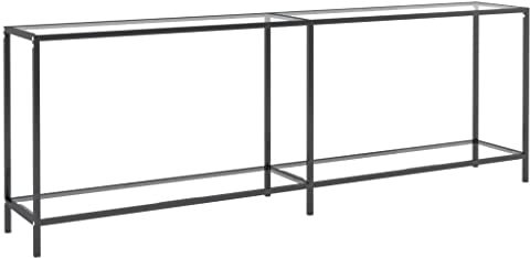 vidaXL Konsolentisch Konsole Beistelltisch Flurtisch Sideboard Ablagetisch Wandtisch Glastisch Transparent 220x35x75,5cm Hartglas Stahl