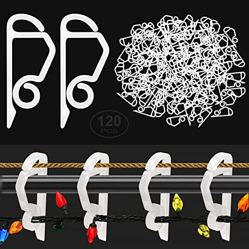 FORTSPANG 120 Stück Lichterkettenclips für Weihnachtsbeleuchtung, Dachrinnenclips für Außenbeleuchtung, Ideal für Weihnachts- und Thanksgiving-Dekorationen, Für Hängende Lichter