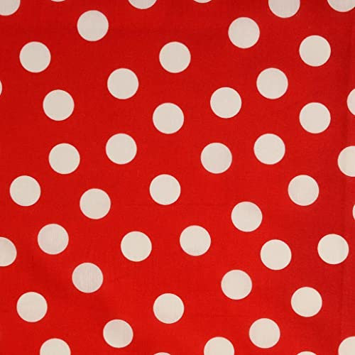 Baumwolle bedruckt Punkte 2,5cm - Baumwollstoff Meterware Polka Dots, Webware Tupfen, Popelin gepunktet, BW_Druck Kleckse, Flecken *ab 50cm, Farbe: 1903 rot Punkte weiß