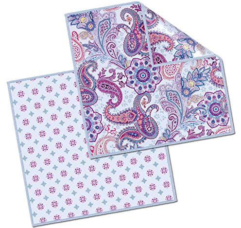 Brillenputztücher mit Motivdruck in verschiedenen Kombinationen (Paisley, 2er Pack 20 x 20 cm)