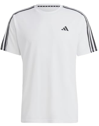 adidas Herren Train Essentials 3-Stripes Training Tee, White/Black, 4XL