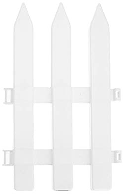 MERAXI Bordures en Plastique PVC Blanc Clôture De Jardin, 5 Pcs Petit Style Européen pour Allée De Jardin De Noël, Parterres De Fleurs De Pelouse, Bordures De Plantes,25×30cm