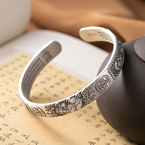 CAZARU Armband S999 Reines Silber Matt Öffnung Damen Silber Armband Schmuck Geburtstagsgeschenk Silber Armreif