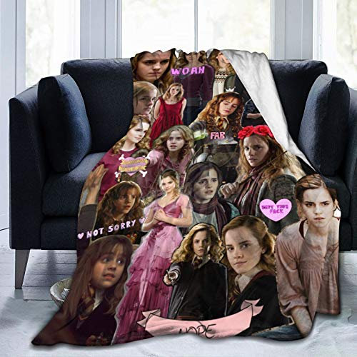 Hermine Granger weiche Micro-Fleece-Überwurfdecke, superweich, flauschig, leicht, Plüsch, Bett, Couch, Wohnzimmer, 125 cm x 100 cm