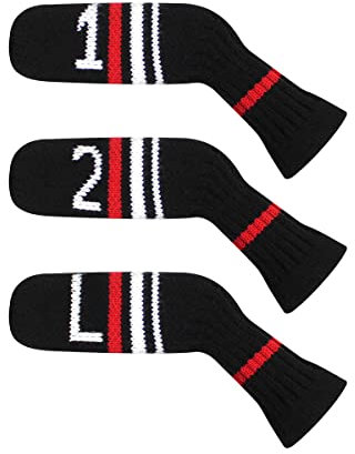Scott Edward 3 Pcs Golf Iron Covers Cuteness Knitted Socks Shape Washable & Durable Club Head Protector