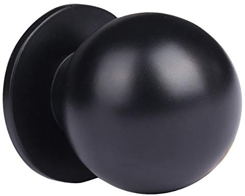 Riverockod 10 Stück mattschwarze Schrankknöpfe, 25 mm, Kugel-Möbelknöpfe, runde solide Schrank-Hardware-Züge für Kommodenschubladen. (Schwarz)