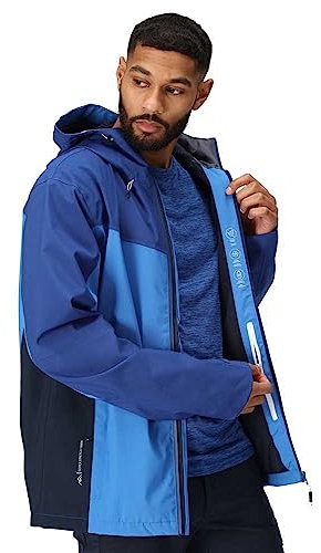Regatta Birchdale Outdoorjacke Regenjacke Wasserdicht und Winddicht Herren, Größe:M, Farbe:Hellblau