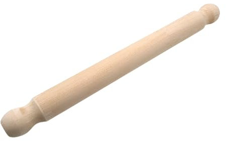 Mattarello in Legno Naturale di Faggio, 35 x 3 CM, Rotolo da Sfoglia, per Impastare e Stendere al Forno Torte, Pizze, Biscotti, Ravioli, Pasticceria - Casalinghi