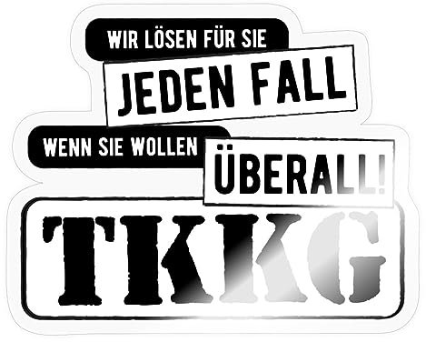 Spreadshirt TKKG Titelmusik Logo Sticker, max. 10 x 10 cm, 10 x 10 cm, Transparent glänzend