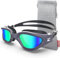 ZIONOR Schwimmbrille, G1SE Schwimmbrille für Herren und Damen mit UV-Schutz Antibeschlag Komfort Profi Schwimmbrille, A8-gold Lens Darkblue Frame