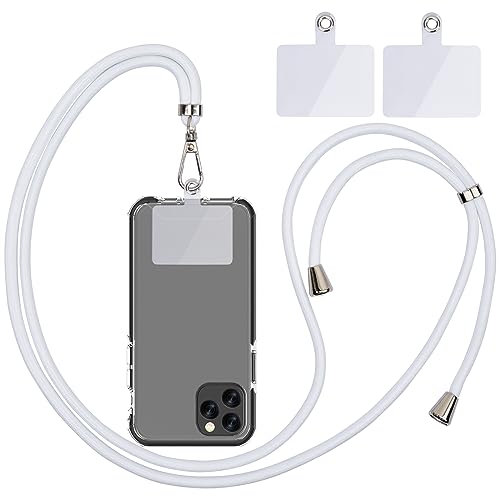 Handykette Universal, Handy Lanyard, Universelles Handy um den Hals hängend mit Pad Handy Lanyard, verstellbar und abnehmbar. (1weiß)