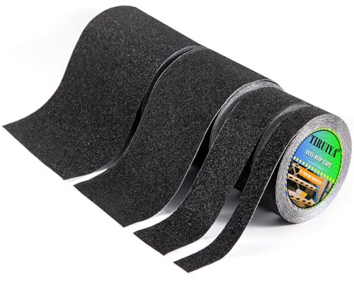 Tiruiya Reibungsband Anti-Rutsch Klebeband Selbstklebend, Rutschfeste Streifen für Treppen, Stufen, Drinnen und Draußen - High Grip
