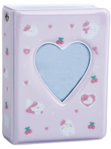 40 Taschen Mini Fotoalbum für 9x6,4 Bilder, Kleines Katze Photo Album Fotokartenhalter Kpop, Personalized Einsteckalbum 11x7,8 für Fotos Postkarten Karte (Rosa)