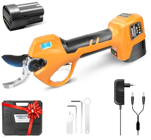 [Leggero E Sicuro, Modello Di Base Professionale] SWANSOFT PRU28 Forbice Potatura a Batteria, 28mm 850W 16,8V Cesoi a Batteria per Potatura Forbice Elettrica Forbici Elettriche Professionali