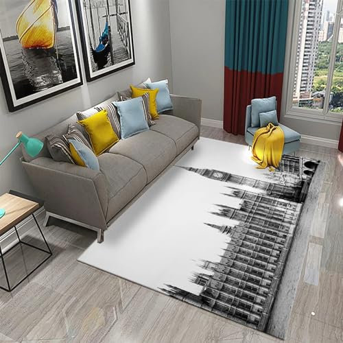 London, England, Nachtansicht Teppich Kinderteppich Wohnzimmerteppich Schlafzimmerteppich 3D-Gedruckter Superweicher Flanellteppich 50 X 80 cm -Polyester-Soft-Touch,Leicht Zu Reinigen -2T2B1L3X1R1