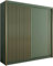 FURNITUREWAVE Elif Sliding Double/Triple Doors Modern Bedroom Green Wardrobe Decent Storage Cupboard with Adjustable Shelves and Hanging Rails (Green, 203cm)