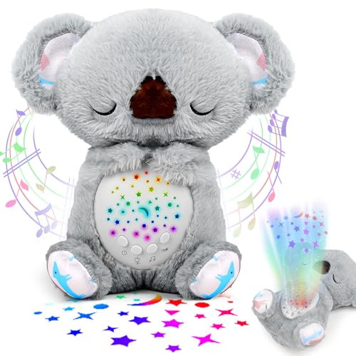 Yizemay Schlummer Koala mit Projektor, Schlummer Otter Kuscheltier, LED Sternenhimmel Projektor, Koala Kuscheltier Kinder Spielzeug, Schlafotter Baby Geschenke Einschlafhilfe Plüschtier