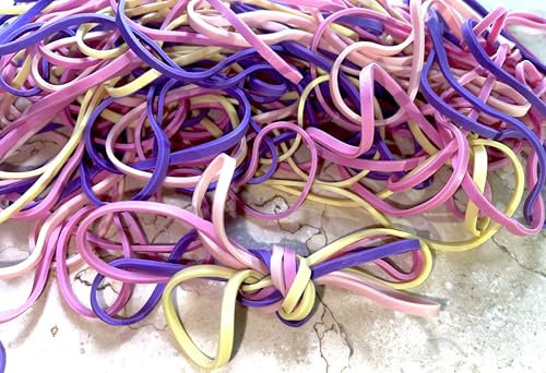 Rubber Bands, Size 117(7 x 1/8''), Macaron Color Latex Free Rubber Band Strong Elastic #117 Rubber Band Bulk for Office, Elastic Band for File Folders Bank Paper Money, Cute, 1/4 Pound Bag