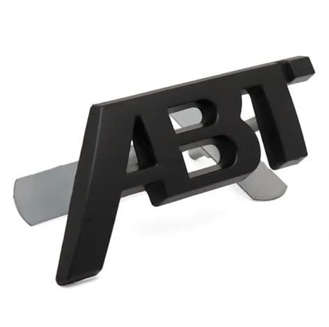 AQXYWQOL 3D Metall ABT Logo Frontgrill Auto Emblem Abzeichen Aufkleber Aufkleber Farbe ist konstant, verblasst Nicht und beschädigt(Matte Black,11.2cm x 4.6cm)