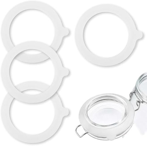 TEOZBLU 4 Pièces Rondelles le Parfait, Rondelles en silicone, Convient aux Bocaux en Verre, Bocaux Scellés Faits Maison, etc