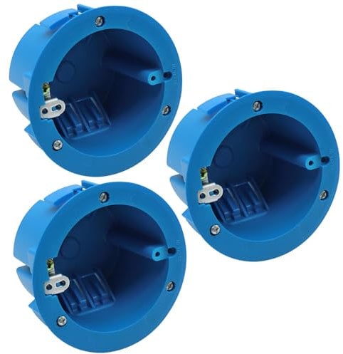 XGGYA Ceiling Light Junction Box,4 Junction Box Round Electrical Box with Adjustable Tabs,Ground Lug and Living Hinges,18 Cubic Inches,1-Gang(Pack of 3)