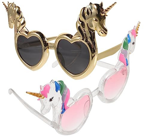 LALADEFIEE Herzförmige Partybrille Einhorn-brille Glas-requisite Lustige Brille Tanzparty-brille Dekoration Gesicht Kleidung Hawaii-party Feiertage Tänze Reisen Festivals