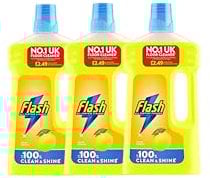 Flaash Multipurpose Floor Liquid Cleaner Crisp Lemon 1Ltr (Pack of 3) | Powerful All-Purpose Cleaning Solution | Refreshing Lemon Scent | Multipurpose Use