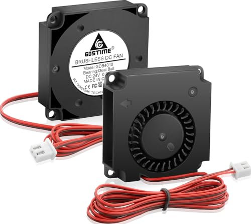 GDSTIME 40mm x 10mm 4010 Blower Fan 24V Dual Ball Bearing, Ender 3 Upgrade 24 Volt DC Brushless Hotend Part Cooling Fan 2 Pin with 3.3 FT Wires for Ender 3 V3 KE Ender 5 Pro CR-6 SE 3D Printer, 2-Pack