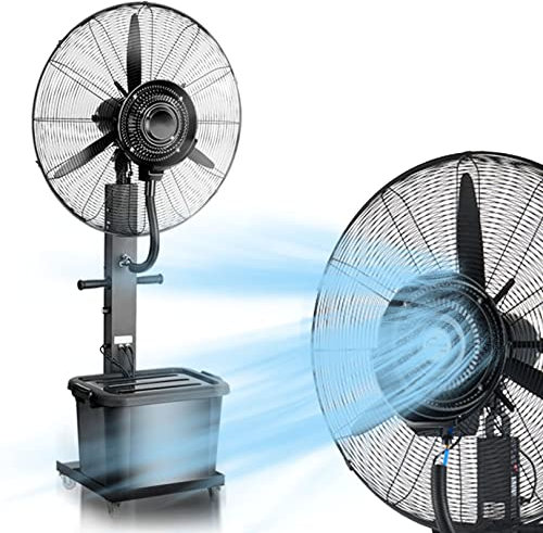 WANGXLGD Ventilador de nebulización oscilante de 3 velocidades, Ventilador de Pedestal de nebulización para Exteriores, Ventilador de refrigeración para Patios Traseros, terrazas y más (71cm/28in)