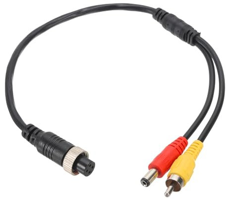 PATIKIL 4 Pin Aviation Male to RCA Male Adapter Cable 11.4 Inch / 29cm 4-Pin Aviation Connector to DC Male Connector Cable for Car Camera Monitor Video