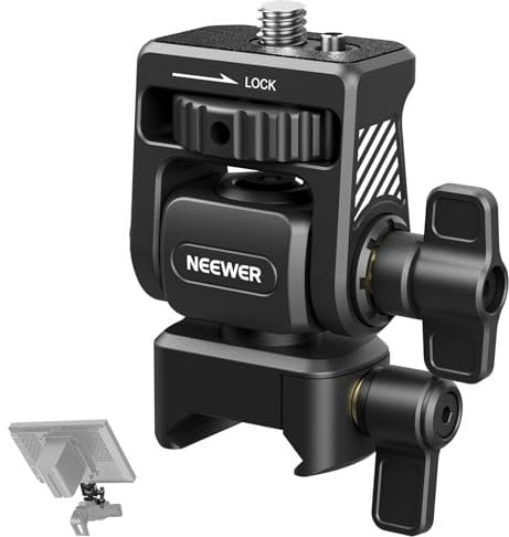NEEWER Supporto per Monitor Campo Aggiornato con Morsetto NATO, Girevole 360°, Inclinazione 180°, Vite Anti-Torsione Compatibile con Atomos Ninja Camera Monitor 5 e 7, Gabbia per Fotocamera, MA020