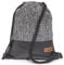 By Bers LEON Turnbeutel, große Reißverschluss Außentasche, Innentaschen Innenfutter Rucksack Tasche Damen Männer Hipster Beutel Veganes Leder Gym Bag Draw String (BlackWoven_SchwarzPU)