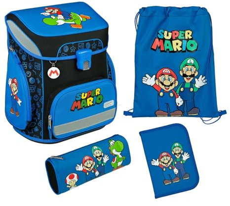 Scooli EasyFit Schulranzen-Set 5-teilig Super Mario II